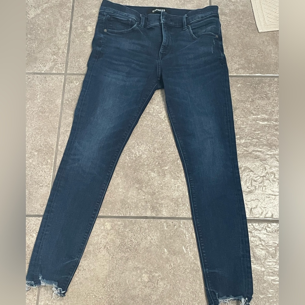 Express ankle legging stretch plus denim perfect mid rise jeans size a regular.